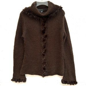 MICHELLE NICOLE Sweater with Fur Trim
